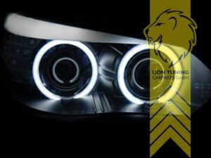 CCFL Angel Eyes Scheinwerfer für BMW E60 Limo E61 Touring schwarz XENON 03-04 9 CCFL Angel Eyes Scheinwerfer für BMW E60 Limo E61 Touring schwarz XENON 03-04 - Image 5