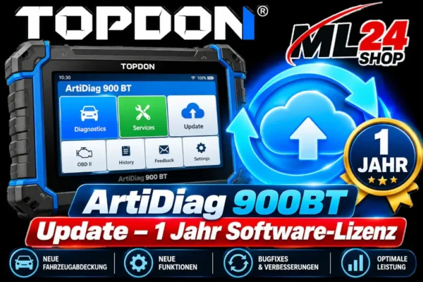 TOPDON ArtiDiag 900BT Update – 1 Jahr Software-Lizenz | ML24 TOPDON ArtiDiag 900BT Update 1 Jahr – Software-Lizenz für Diagnosegerät