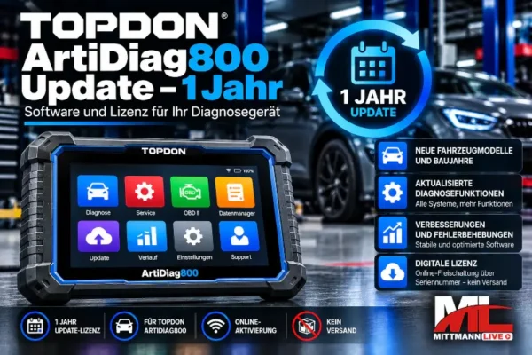 TOPDON ArtiDiag800 Update 1 Jahr – Software-Lizenz für Diagnosegerät