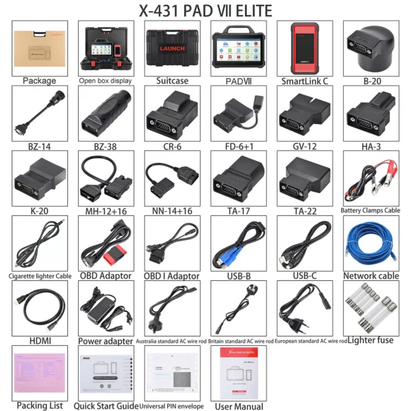 Launch X431 PAD VII Pad 7 ELITE + Prog 3 +I-TPMS + BST360 + VSP600 1 s l1600 2