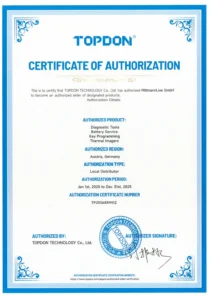 TOPDON Diagnosegeräte – Offizieller Zertifizierter Händler für Europa, Deutschland und Österreich 5 Topdon 2025 Mittmanlive GmbH cert