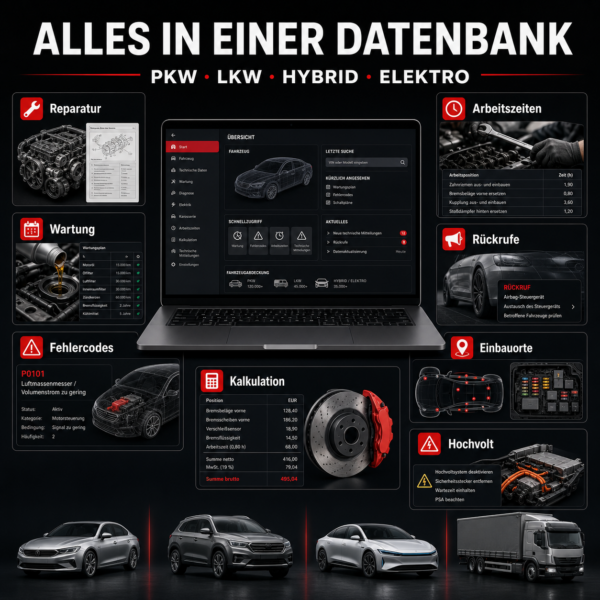 Reparatur Datenbank PKW + LKW (Nutzfahrzeuge) Vollversion 3 04 alle funktionen