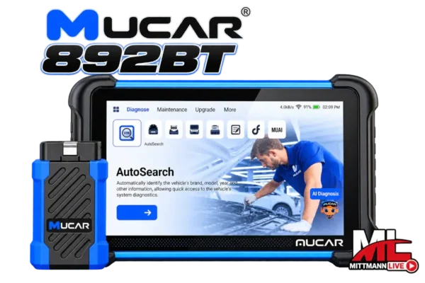 MUCAR 892BT – AI Profi Diagnosegerät MUCAR 892BT Diagnose-Tablet mit Bluetooth-VCI