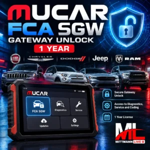 MUCAR FCA SGW Gateway Unlock – 1 Year 1 MUCAR FCA SGW Gateway Unlock 1 Year for Fiat, Chrysler, Dodge, Jeep and RAM