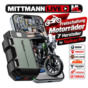 MittmannLive 37 TopScan Pro Motorrad Freischaltung für 7 Hersteller
