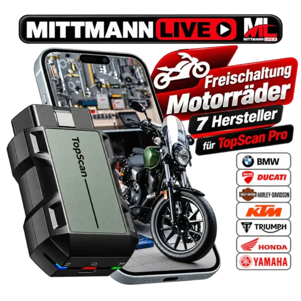 TopScan Pro – Motorrad Freischaltung für 7 Hersteller TopScan Pro Motorrad Freischaltung für 7 Hersteller