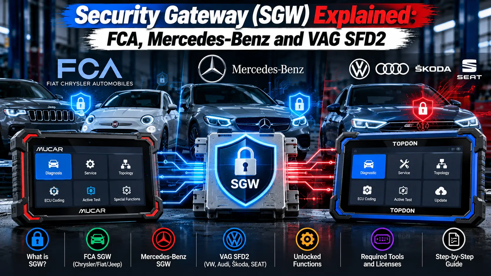 Security Gateway SGW explained for FCA, Mercedes-Benz and VAG SFD2